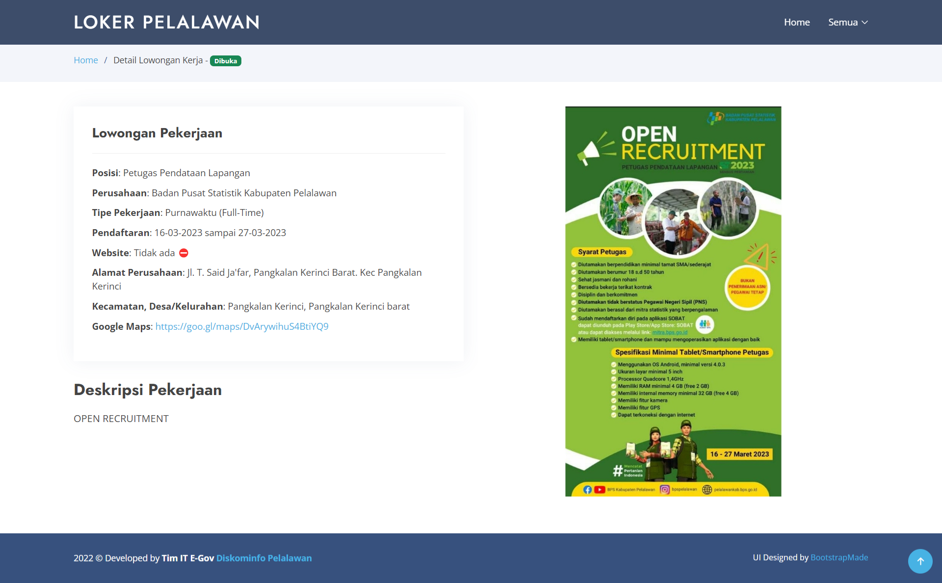 detail page loker